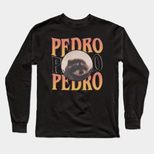 Pedro Raccoon Meme Animal Viral Pet Lover Cute Meme Long Sleeve T-Shirt